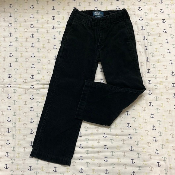 Polo boys 4T black corduroy pants. Cotton lined. Zip fly and button closure. EUC - Picture 1 of 5